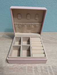 Nowy różowy kwadratowy mały organizer pudełko na biżuterię