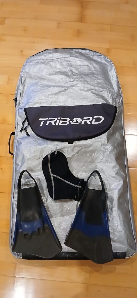 Pes pato Redley fins e saco prancha bodyboard