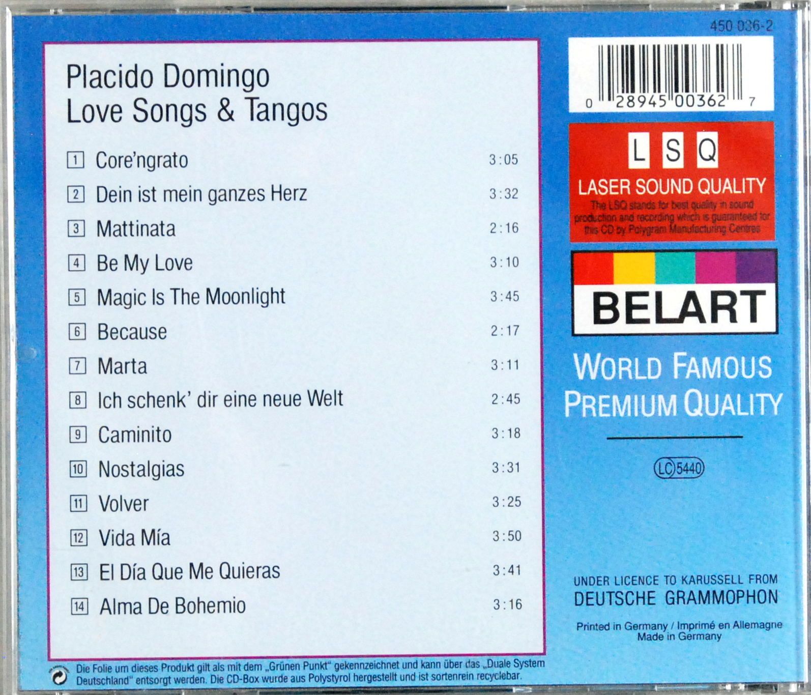 (CD) Placido Domingo - Love Songs & Tangos s.BDB