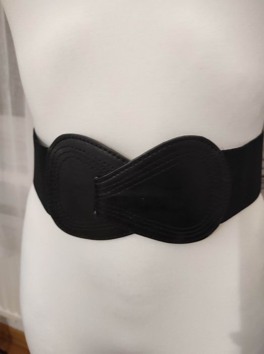 Pas szeroki czarny alt goth rock ozdobny