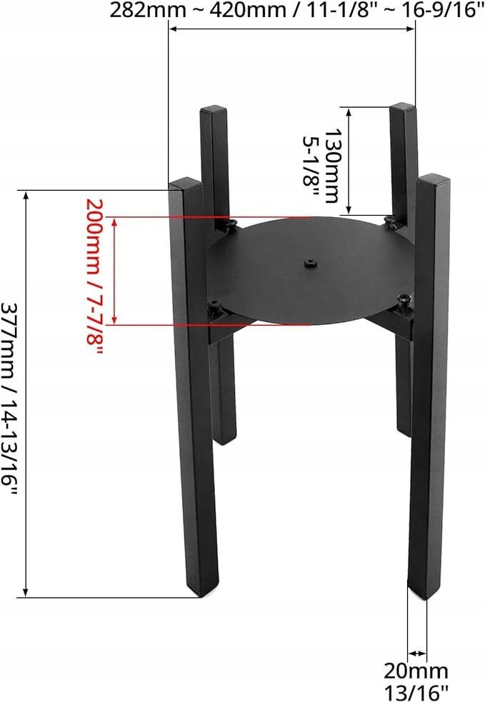 Srojak na rosliny METALOWY szerokość regulowana 20-30 CM czarny
