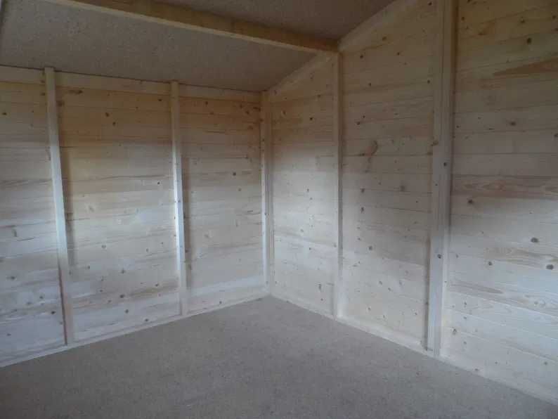 Domek drewniany, letniskowy, ogrodowy z tarasem,  na działkę ROD 6x4m