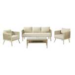 Conjunto de jardim exterior: sofá + 2 Cadeirões + mesa