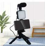 Video - making  Kit  com Microfone/Luz Led/Suporte/Tripé