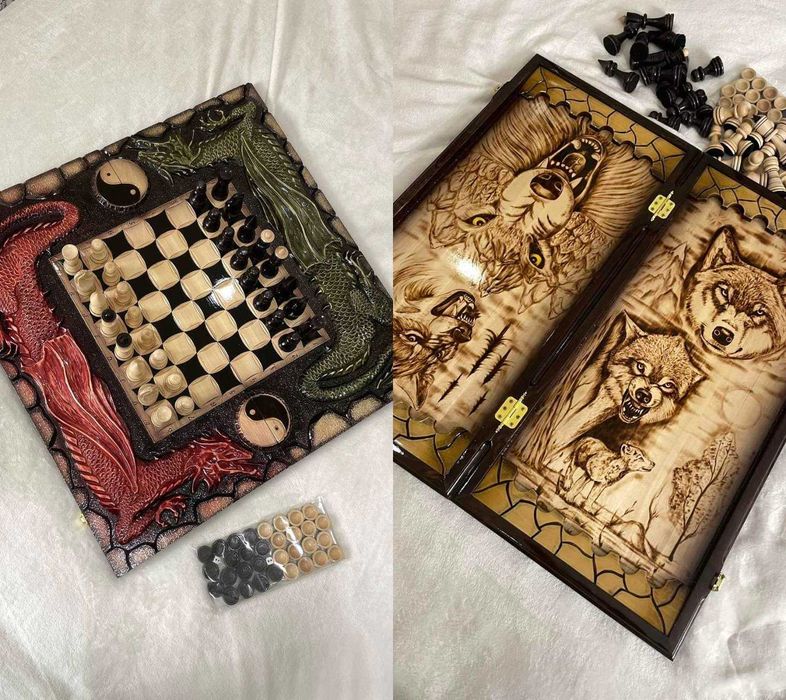 Шахи та нарди з натурального дерева Дуб Ясен Липа від виробника