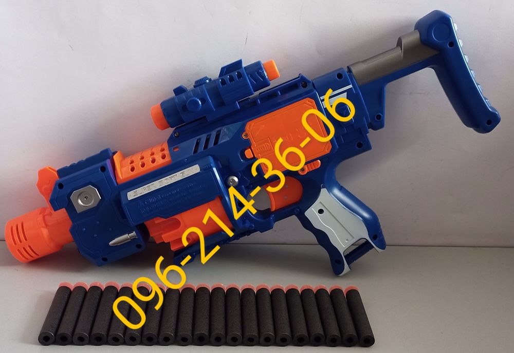 Бластер автомат детский на батарейках с пульками NERF