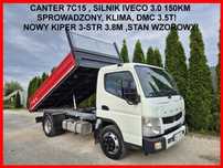 Mitsubishi Canter 7C15 3.0 150KM Silnik Iveco  Wywrotka 3-str , Kiper 3.8m, Klima, Sprowadzony! Super Stan!