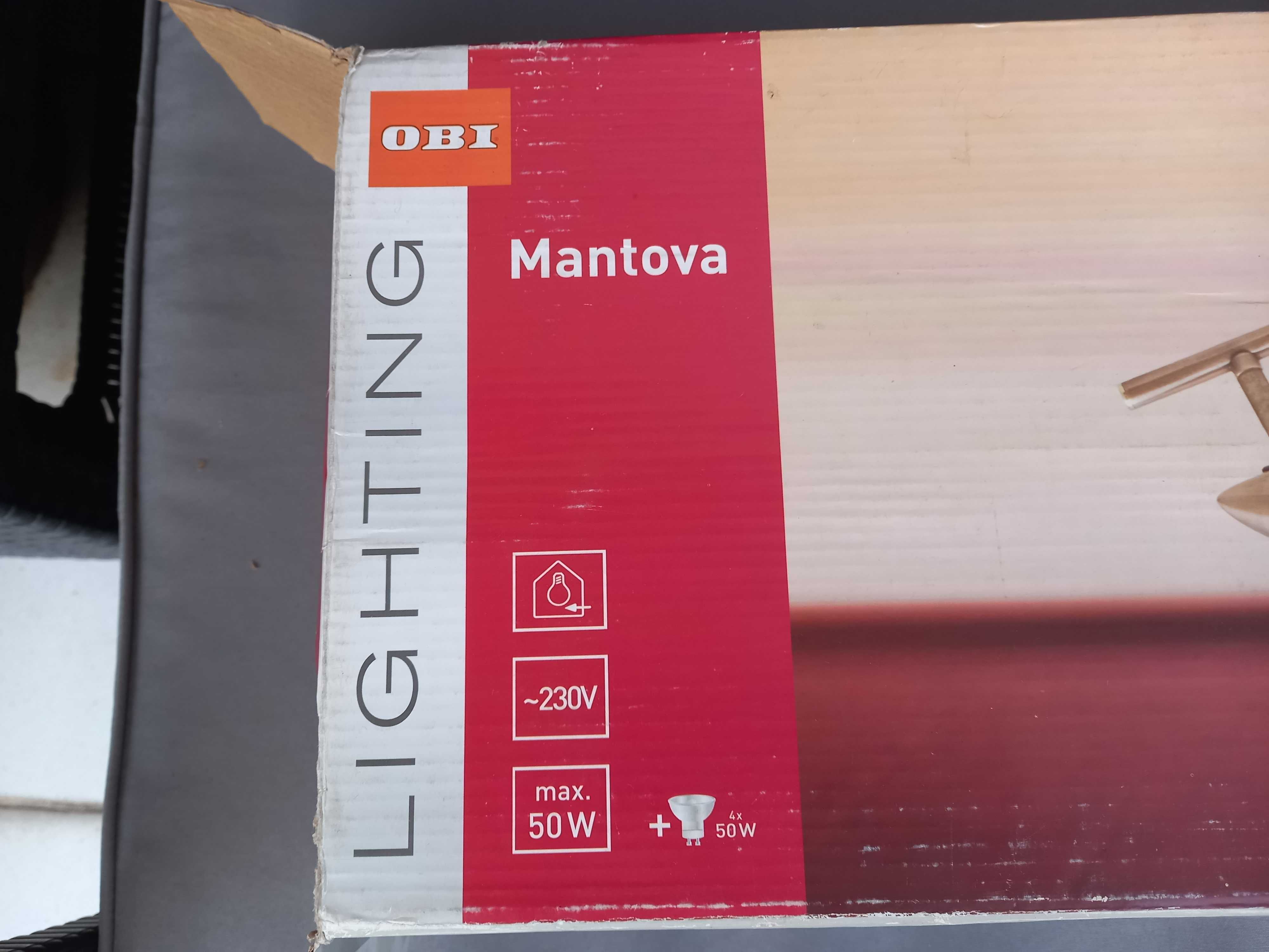lampa sufitowa listwa reflektor LED srebrny połysk OBI Mantova 4x50W
