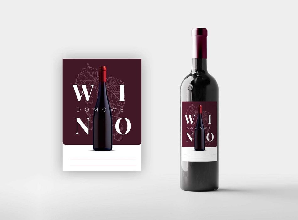 Etykieta/naklejki na butelki - wino czerwone - 100 szt.