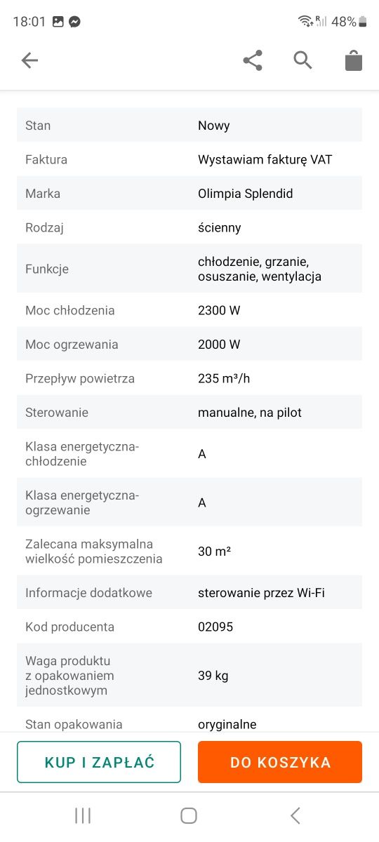 Klimatyzacja / ogrzewanie