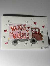 Kartka walentynkowa walentynki walentynka miłość hugs kisses