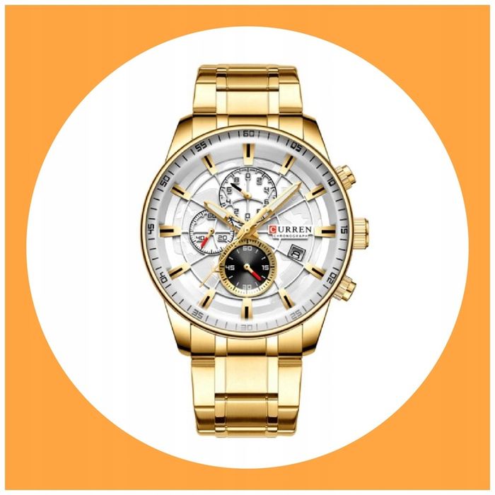 Curren Elegancki Zegarek Męski Datownik Chonograf
