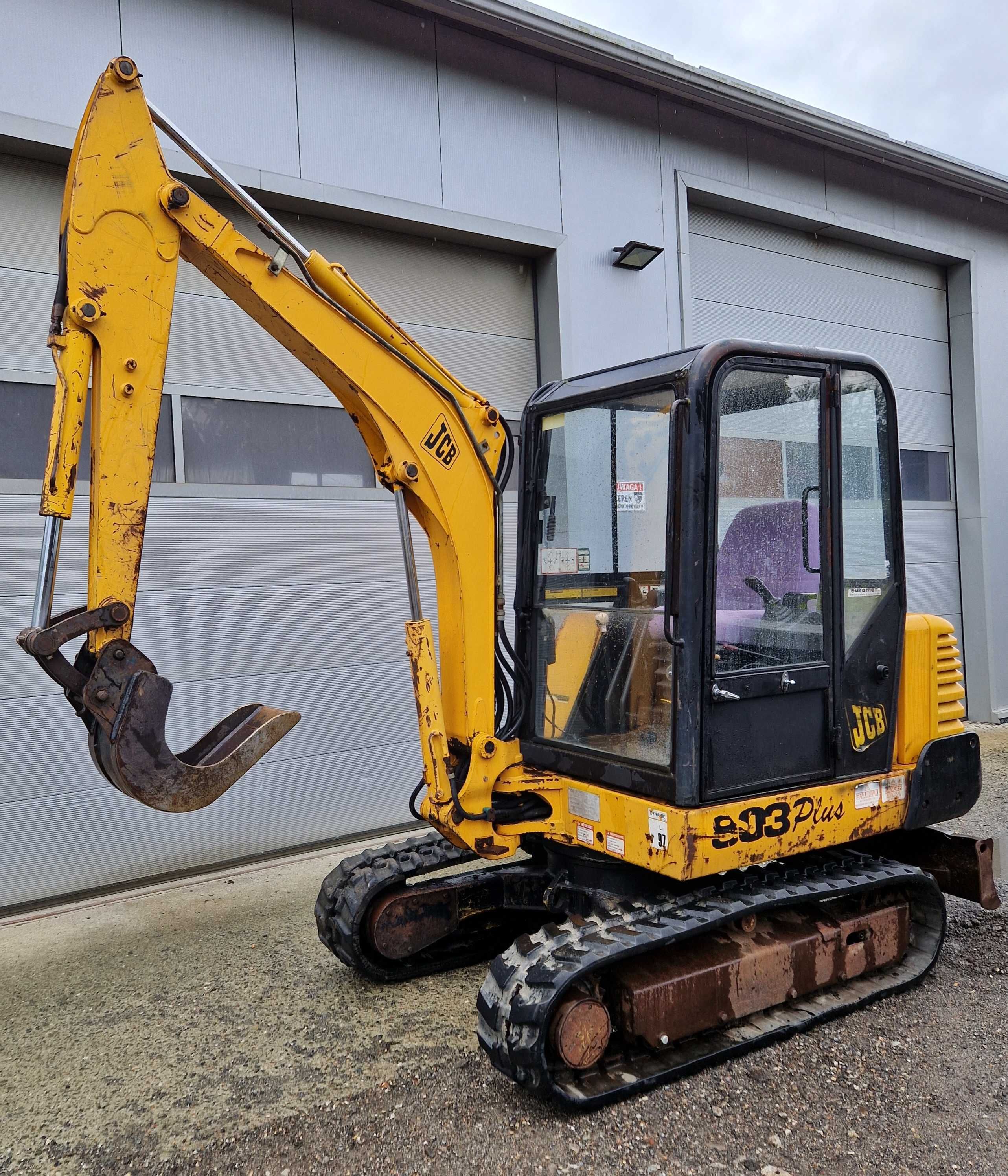 Minikoparka gąsienicowa JCB 803 plus mini koparka obrotowa