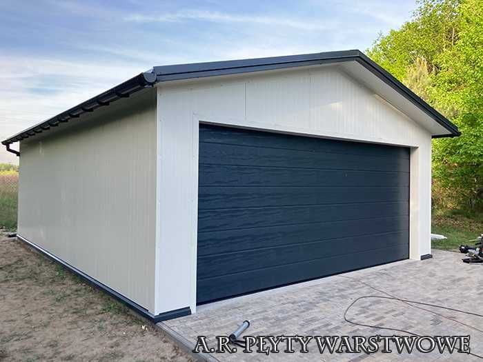 Garaż z płyty warstwowej, garaż ocieplany, garaż przemysłowy płyta EPS