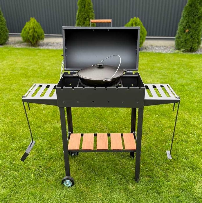 Мангал для шашлику з решіткою! Мангал 4 мм! Мангал на колесах!