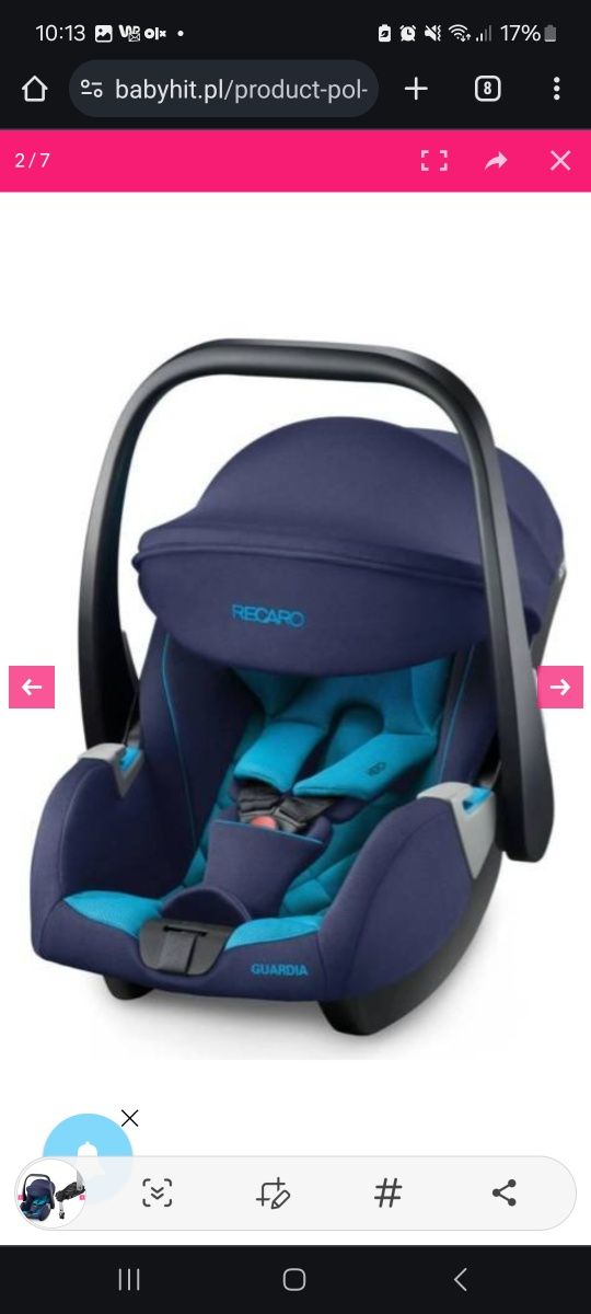 Nosidełko Recaro +baza isofix