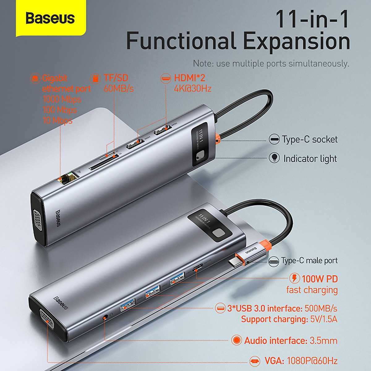 USB-хаб концентратор Baseus 11-in-1 Type-C
