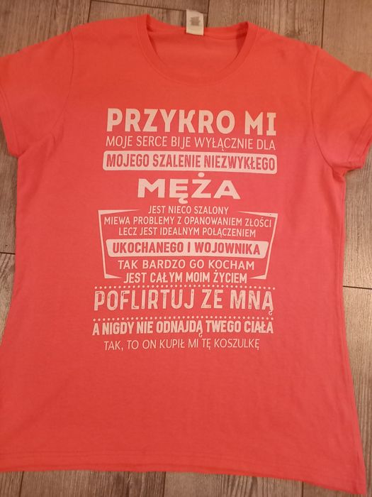 Koszulka z napisem OD MĘŻA napis r. L