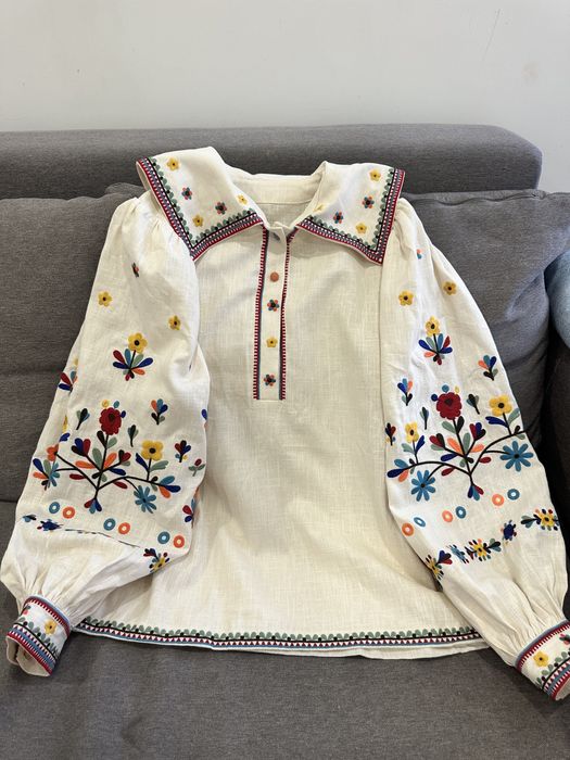 Вишиванка лляна льону вышиванка льняная цветная лён