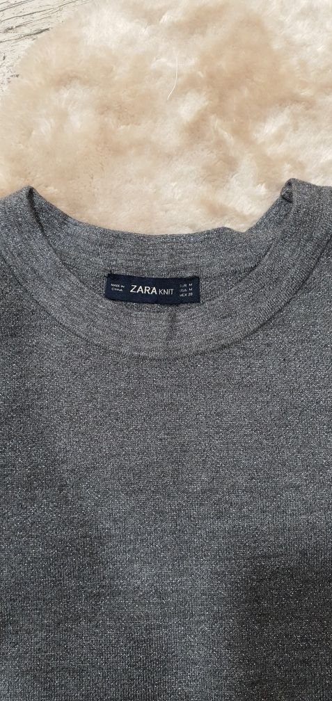 Zara śliczna bluza bluzka sweterek srenrny S M