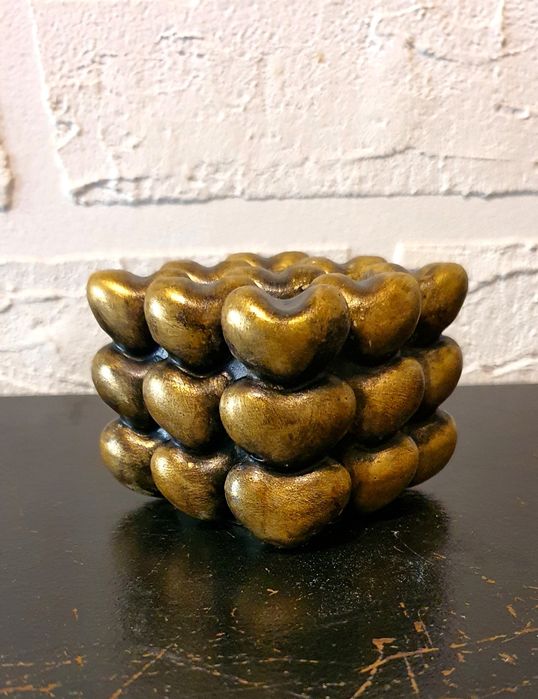 Kostka z serc homemade vintage gips ozdobna