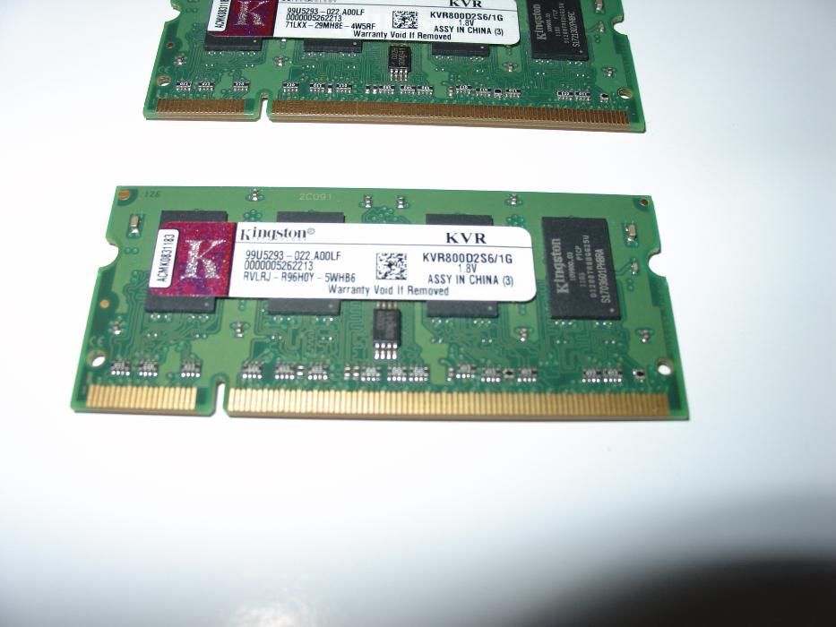 Memórias RAM Kingston 1GB DDR2 800 MHz SDRAM SO-DIMM 200 pinos