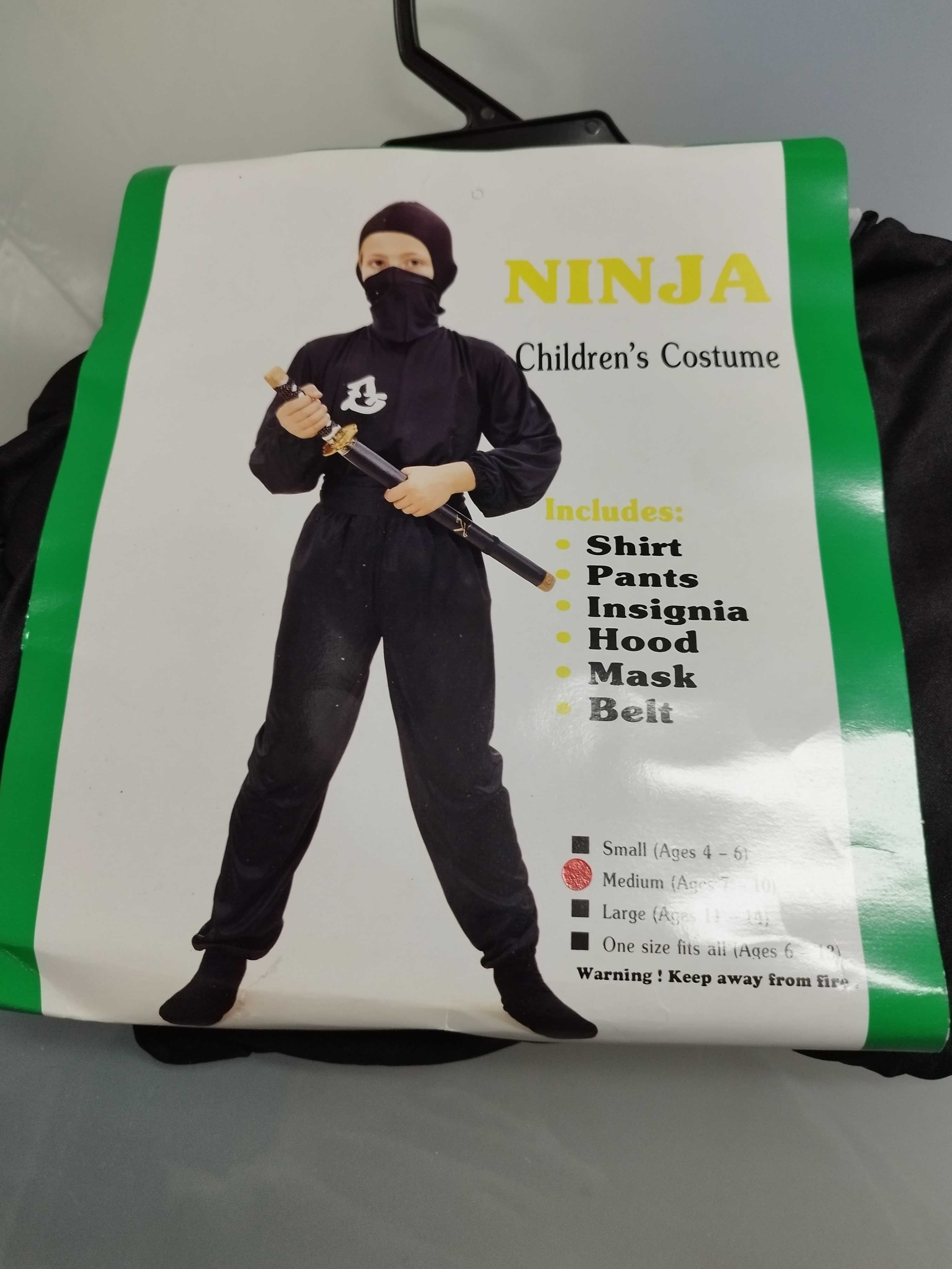 Fato de Carnaval de Ninja dos 7 aos 10 anos