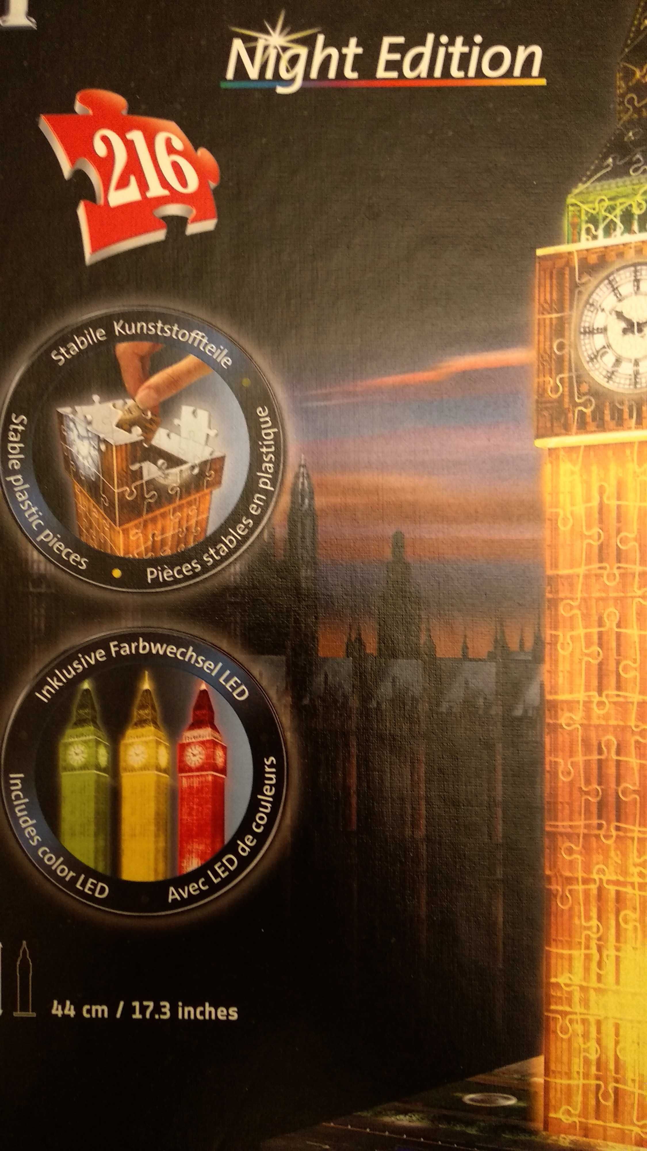 Ravensburger Big Ben Londyn 3D Puzzle Night Edition Budynki nocą