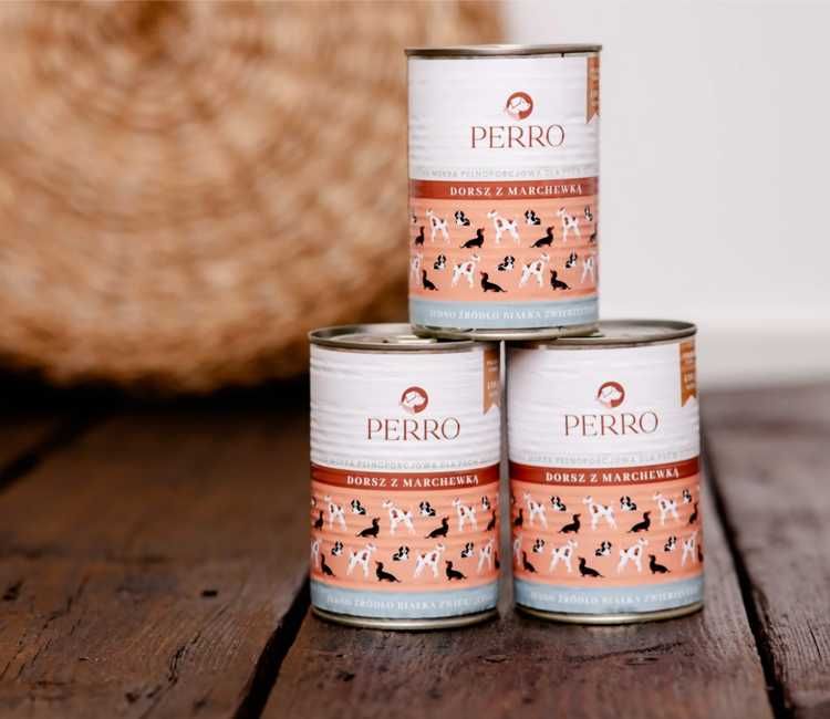 Perro Dorsz z marchewką 400g – mokra karma monobiałkowa dla psa 6 szt.