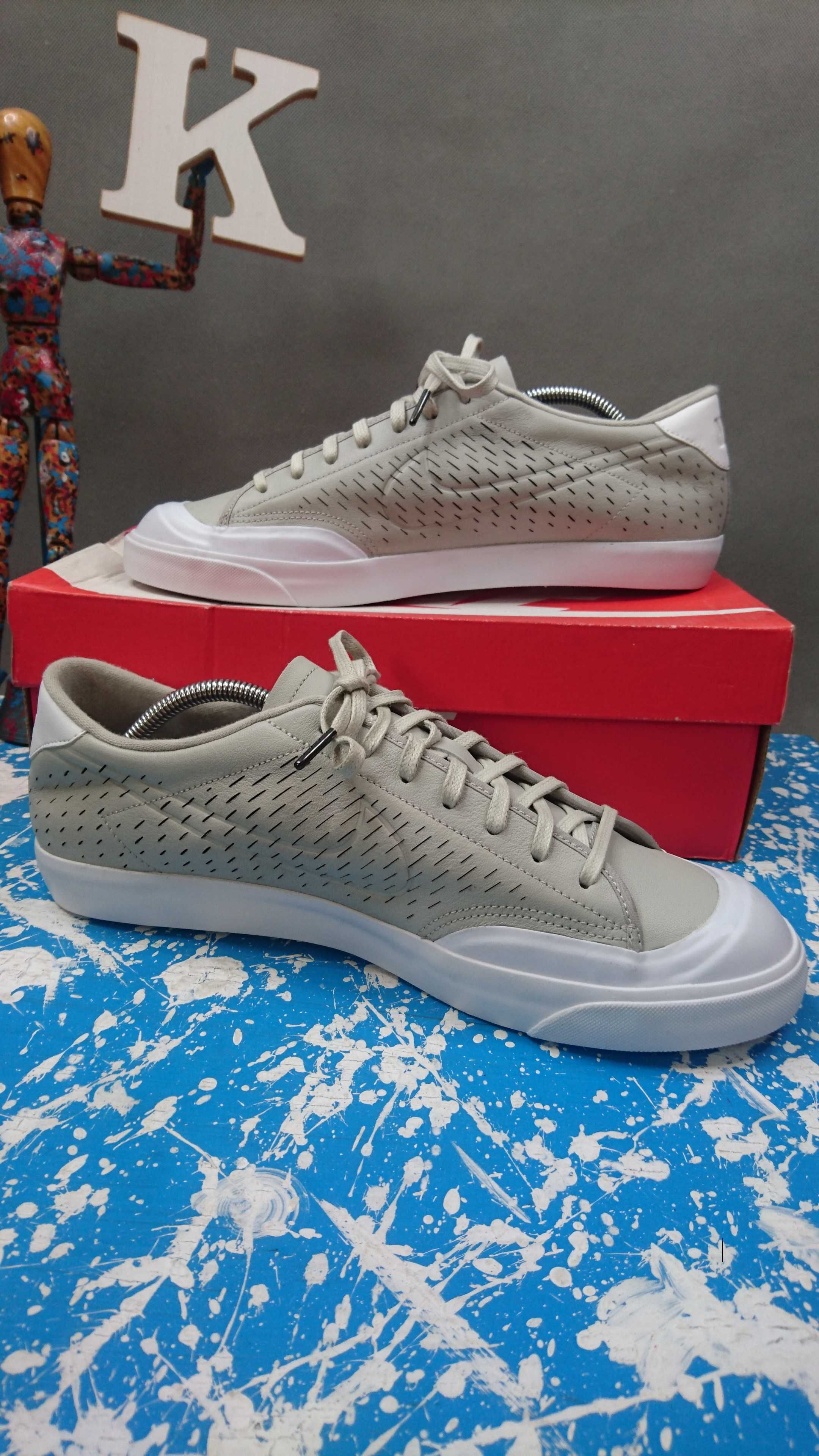Buty Nike All Court 2 Low Leather Pale Grey White R.43