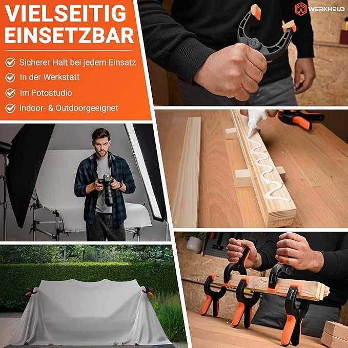 WERKHELD® Zestaw Zacisków Sprężynowych [6 Sztuk]