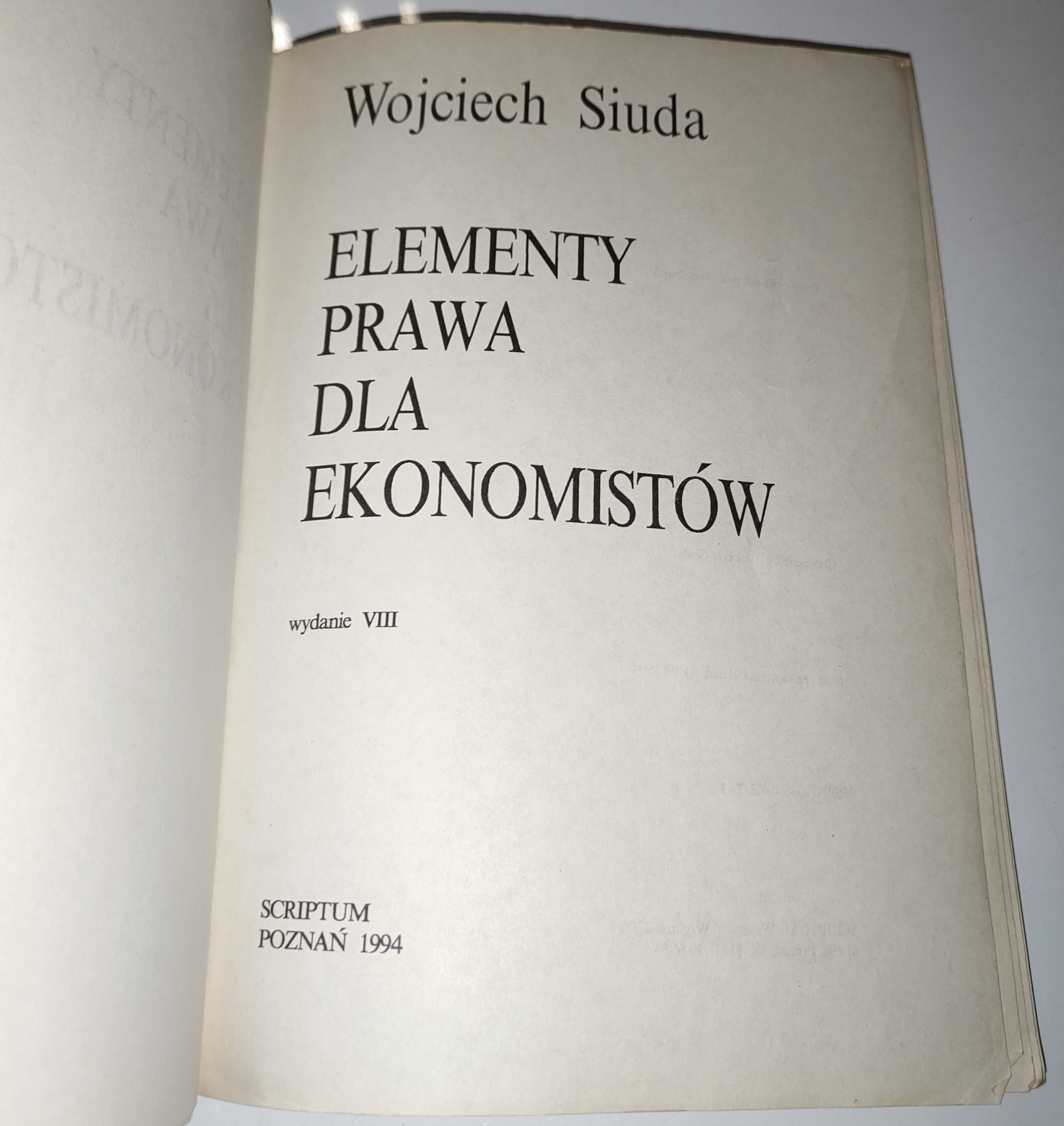 Elementy prawa dla ekonomistów Wojciech Siuda