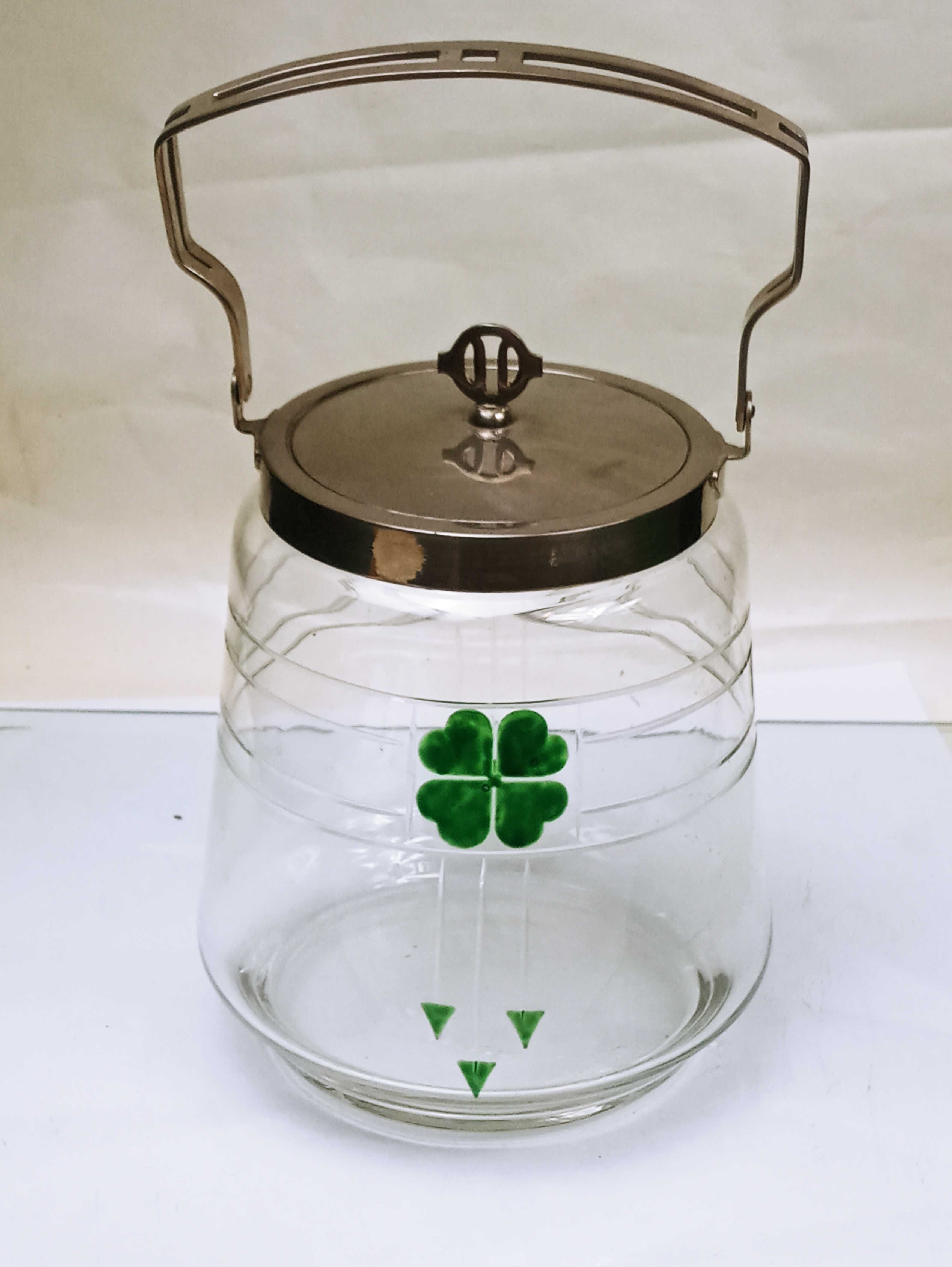 Art Deco Pojemnik na Biszkopty - Szkło Plater