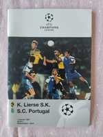 Programa oficial Lierse Sporting liga dos campeões 1997/98