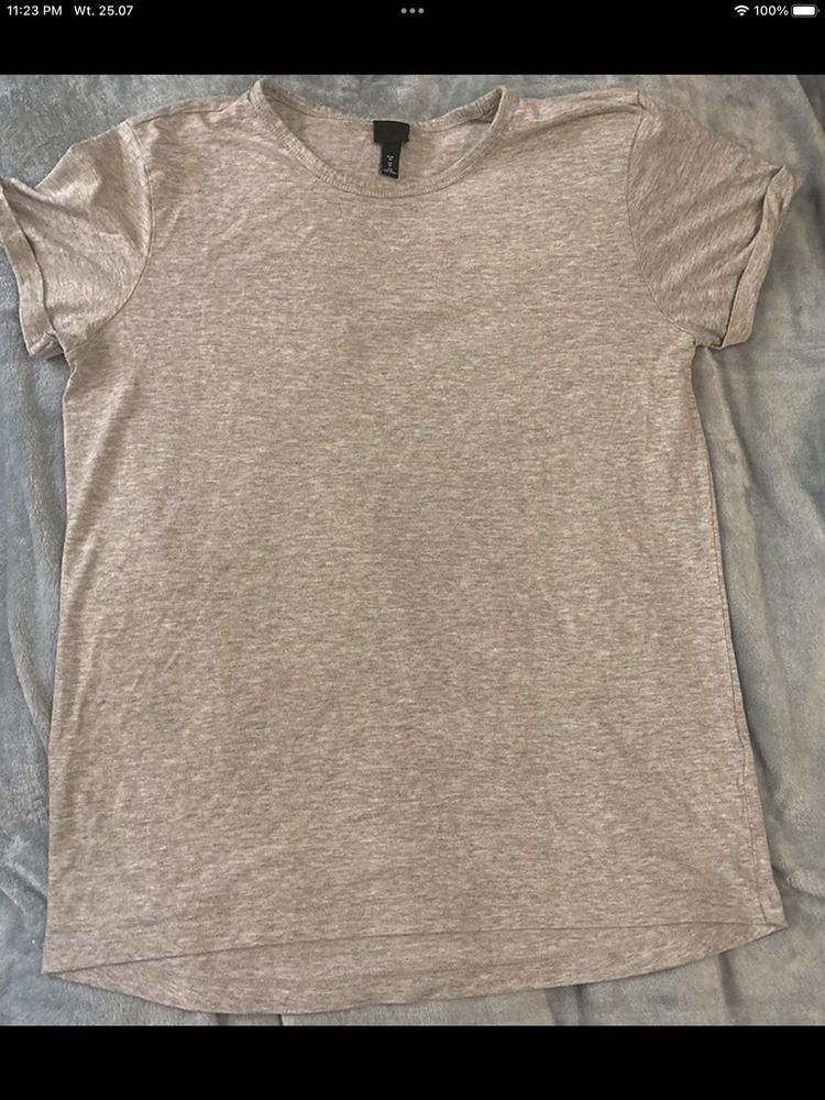 T shirt, koszulka, bezowa, 38/M, H&M
