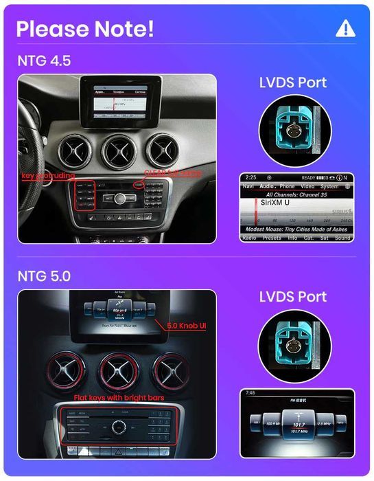 Radio Android 12 Mercedes W176 / GLA X156 / CLA C117 4GB