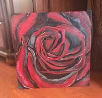 Obraz róża akryl na płótnie 40 x 40 cm