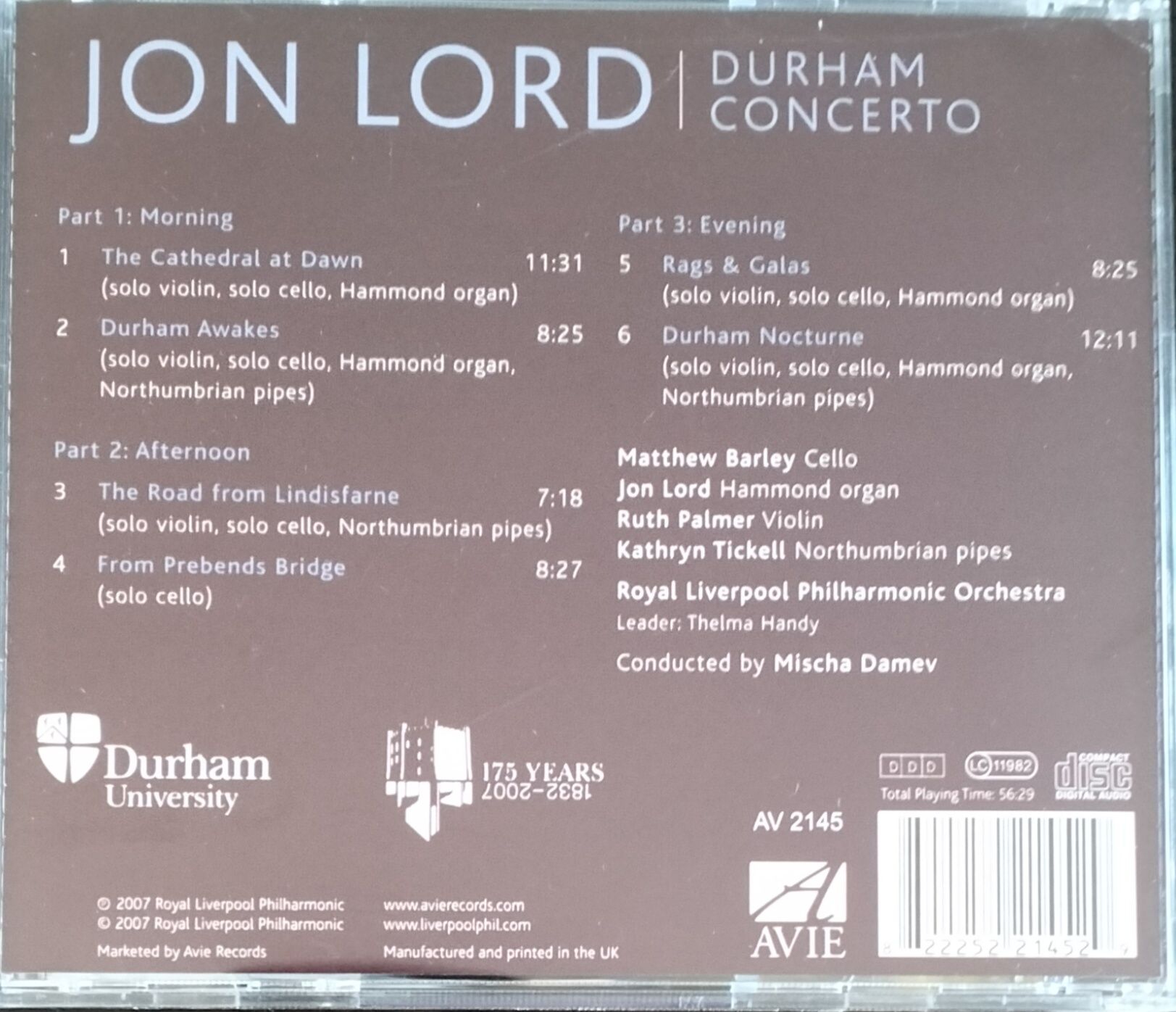 Jon Lord - Durham Concerto CD