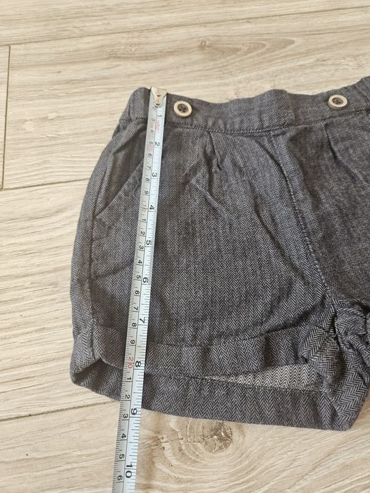 Bufiaste krótkie spodenki newbie w jodełkę rustykalne cottage