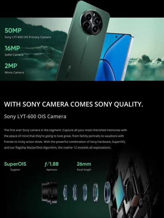Realme 12 4g, Snap 685, 120Hz, Amoled , 8/512Gb, 50Mp Sony, NFC, 67W