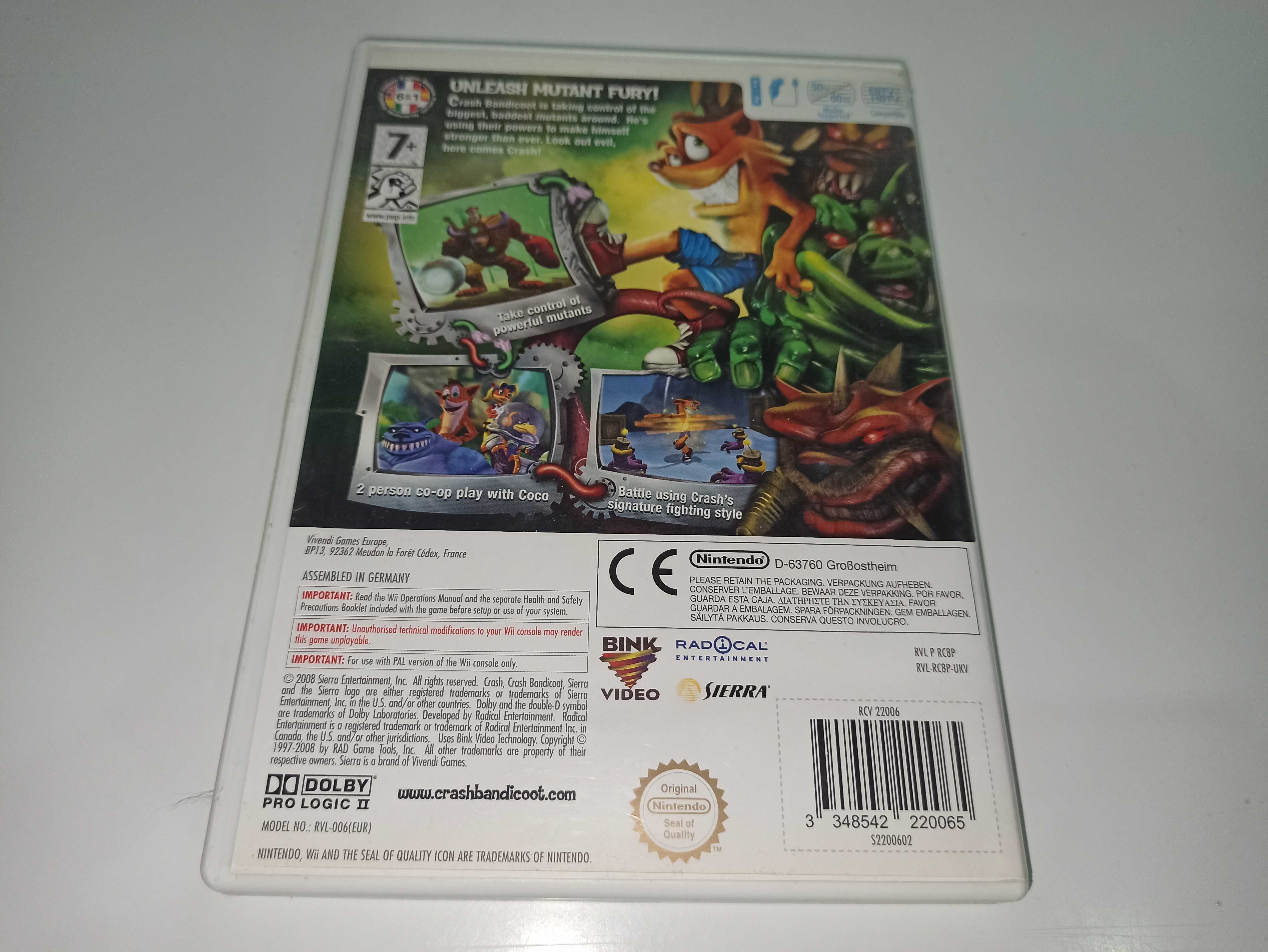 nintendo wii / wii u CRASH BANDICOOT MIND OVER MUTANT platformówka