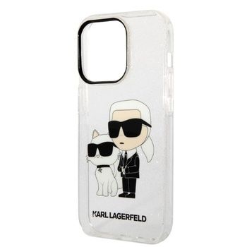 Oryginalne Etui KARL LAGERFELD Gliter Karl&Choupette Iphone 14 Pro