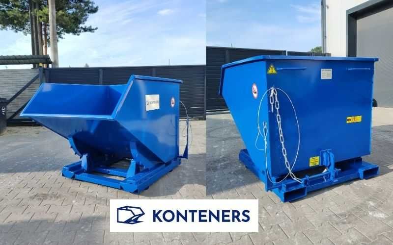 Kontener 1m3 1000 L , Kontener samowyładowczy / Pojemnik metalowy