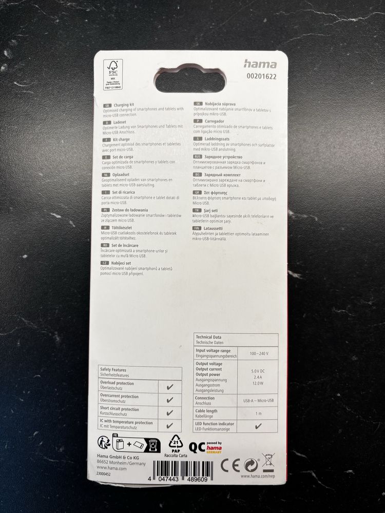 HAMA Charger Kit Ładowarka Micro USB