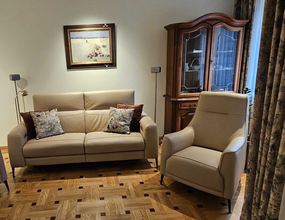 Sofa Kler Capriccio, skóra i "elektryka"+2 Fotele Kler Alto, skóra