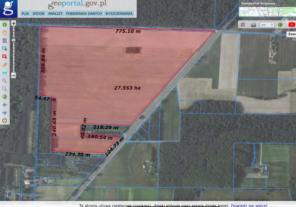 Grunt rolny , usługowy  , strefa produkcji rolniczej 27 h