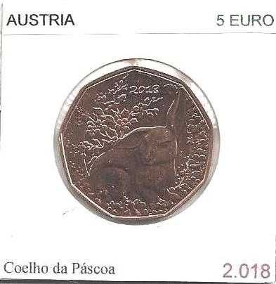 Áustria - - - 5 Euros - 2018 - - - Coelhinho da Páscoa - - - Moeda