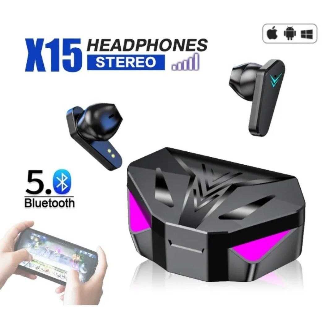 TWS-навушники X15 з підтримкою Bluetooth та мікрофоном, 65 мс