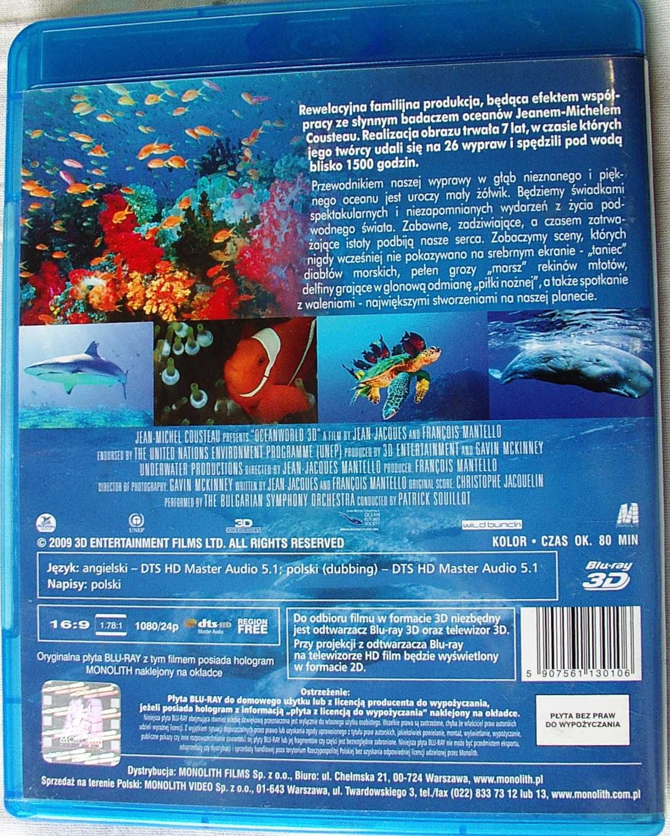 OCEAN PRZYGÓD 3D i 2D Blu-ray - Jean Michel Cousteau