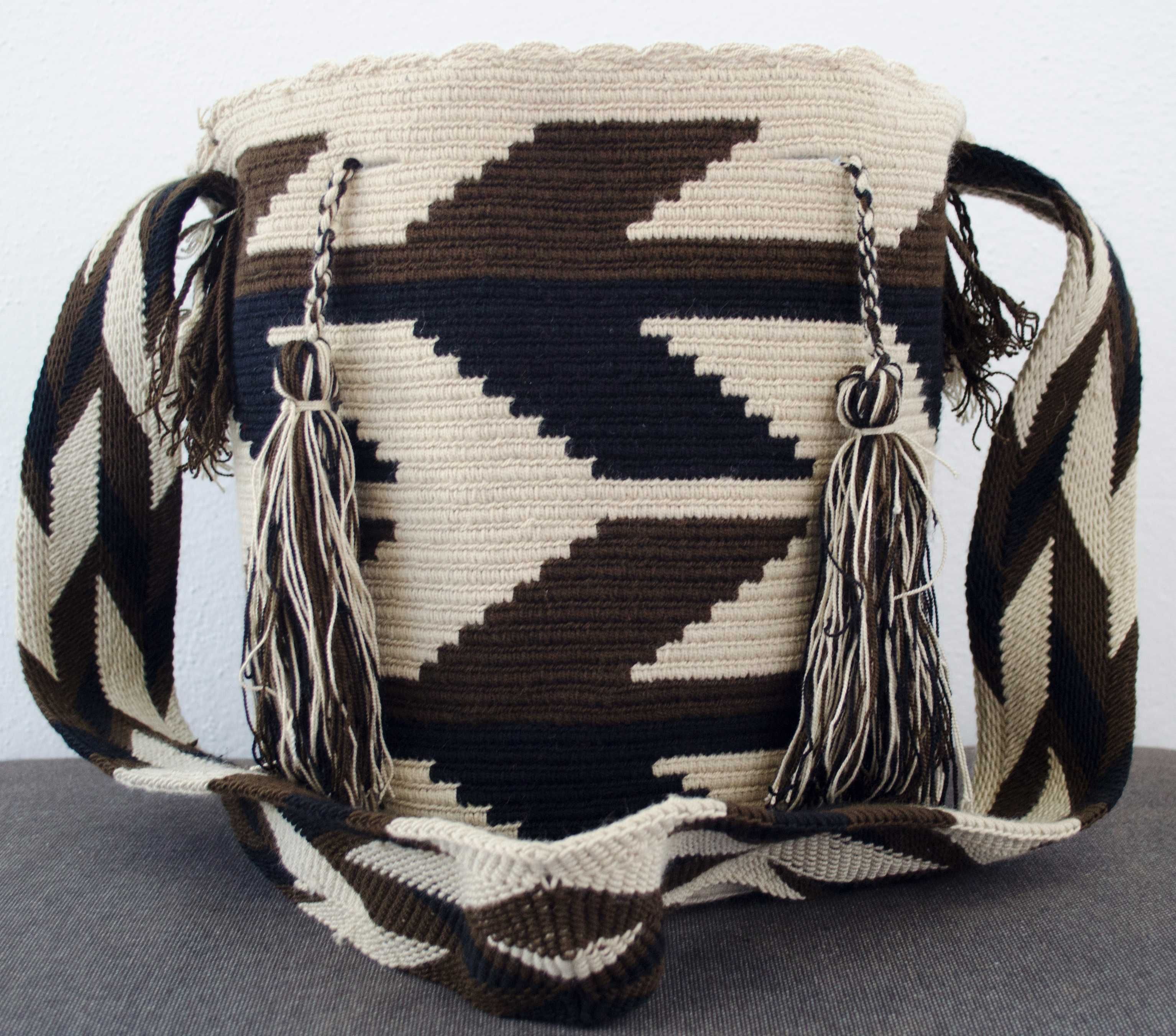 Oryginalna ręcznie pleciona torba Wayuu na ramię – egzotyczny styl!